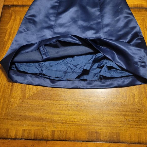 Aria Blue Satin Wrap Top Dress - Picture 7 of 14